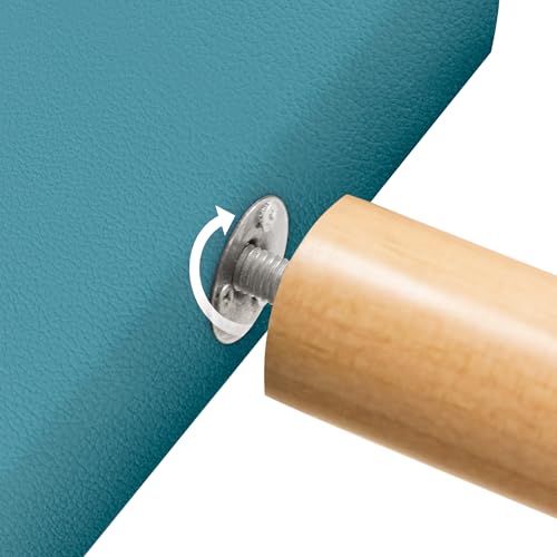 DHOME Cabecero de Polipiel o Tela AQUALINE Liso con Patas cabeceros Cabezal tapizado Cama Lujo (160x105cm con Patas (Camas 150/160), Polipiel Turquesa) - imagen 7