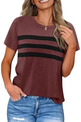 KISSMODA Summer Short Sleeve T Shirt Loose Fit Casual Dressy Women Top 2025 Trendy Ladies Fashion Blouses(S-3XL)