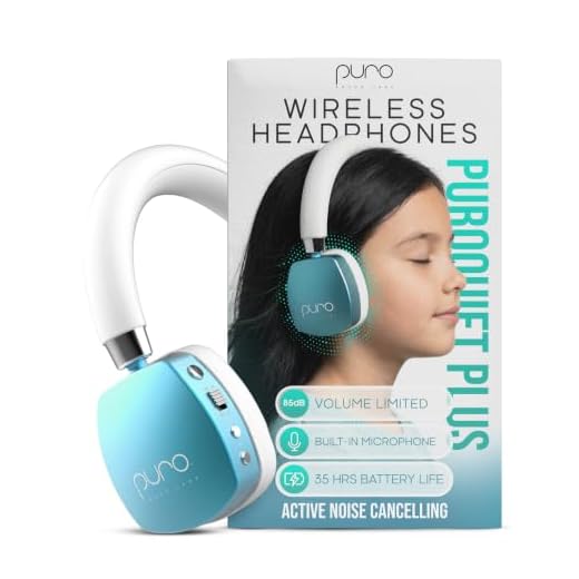 Puro Sound Labs PuroQuiet Plus Volume Limited On-Ear Active Noise Cancelling Bluetooth Headphones– Lightweight Headphones for Kids with Built-in Microphone–Safer Sound Studio-Grade Quality (Teal)