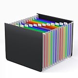 Expanding Hanging File Folders Letter Size,13 Innovative 1.5" Accordion Pockets for Filing Cabinet,