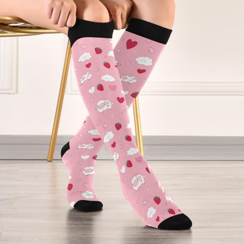Image of Pigsaly Ceramic Mugs Coffee Cups Womens Knee High Socks Love Compression Socks Athletic Tube Sock Outdoor Sport Socks