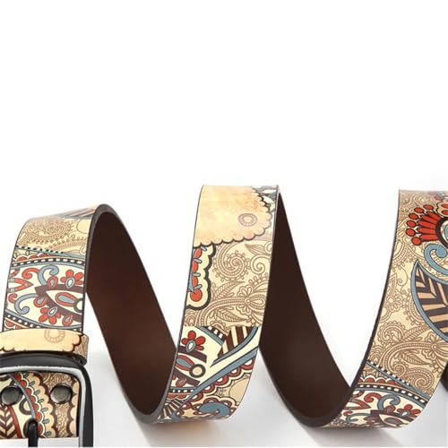 Women’S Fashion Luxury Pattern Split Leather Belt Retro Casual Solid Waistband For Jeans4