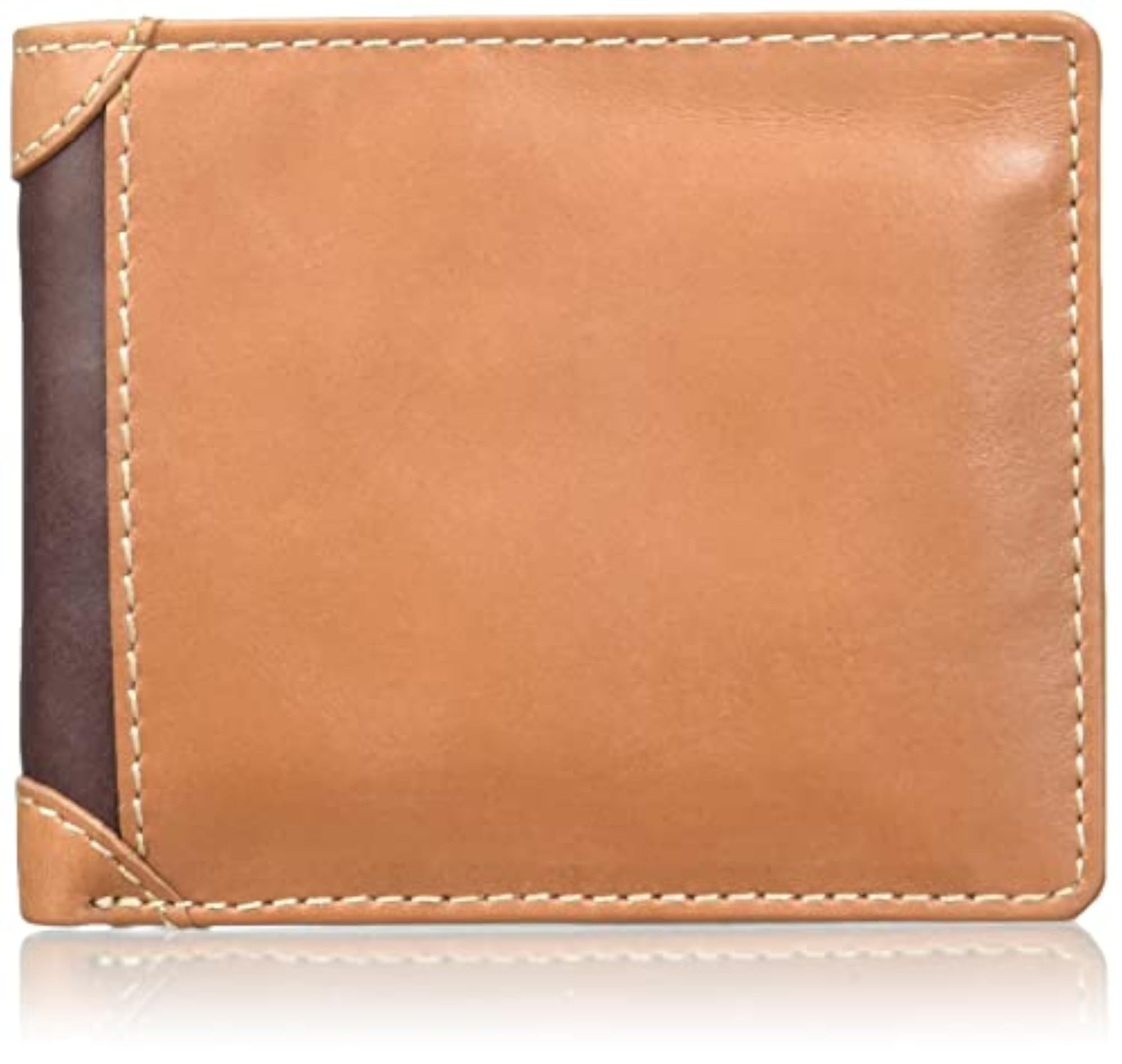Men's Tan Brown Genuine Leather Wallet, Classic Design
