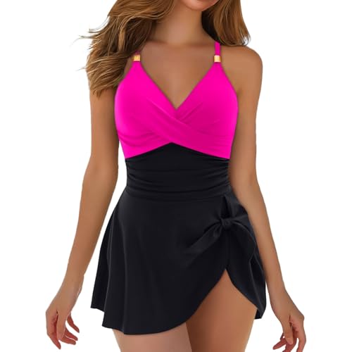 Bañador de Piscina para Mujer,Traje Baño Una Pieza Mujer Vientre Plano Barriga Monokinis Traje Bañadores Push Up sin Mangas Talla Grande Reductores Playa Moda