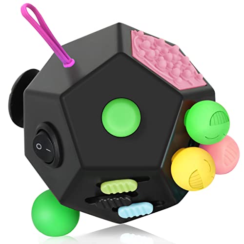 VCOSTORE Fidget Cube con 12 Lati - Originale Cubo Antistress Adulti Fidget Toys Ufficio Gadget Anti Stress Cube Per Tutte le Età Con ADHD, ADD, ASD, ADHD