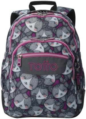 TOTTO - Large School Backpack, Rayol Model, Capacity 19 L, 3 Comp...