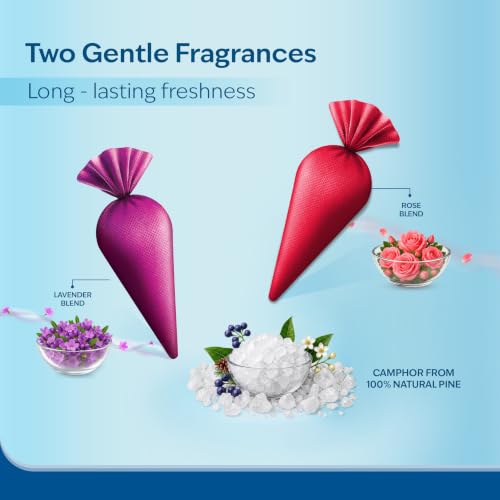 Image of CamPure Camphor Cone (1 Rose + 1 Lavender) Pack Of 2-100% Organic | Air Freshener For Car, Wardrobe, Office Cabin's, Drawers, Travel Bag & Bathroom