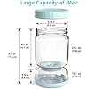 Luvan Pot à Cornichons 1L En Verre Borosilicaté - Bocal Sablier Retournable Avec Filtre Et Couvercle Étanchéité