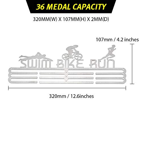 DHTOMC Sportmedaillehouder medaillehouder opleggen, 36/60 lopen, fietsen, zwemmen, sport, medaillerek, rek, decoratie, weergave - Image 6