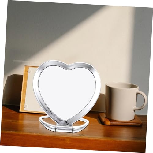 Espejo compacto de maquillaje con forma de corazón DOITOOL miniatura 3