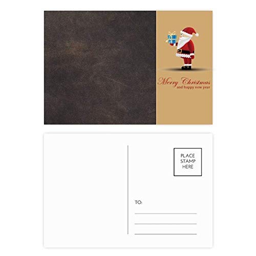Cartes postales Père Noël en cuir noir au design abstrait chic