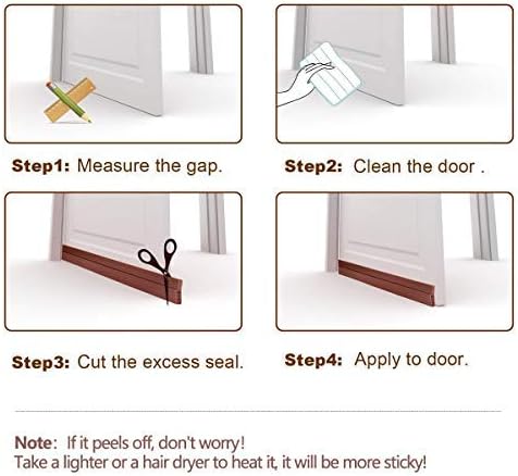 Door Draft Stopper Under Door Draft Blocker for Exterior/Interior Doors, Under Door Seal Soundproof Door Sweep Weather Stripping, Interior Door Threshold Soundproof (1 Pack, Brown)