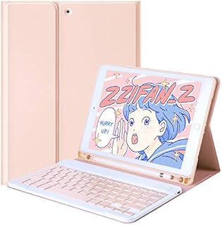 Lively Life Bluetooth Keyboard for iPad 10.2 9th 2021/8th 2020/7th Generation 2019, iPad Air 3 2019, iPad Pro 10.5 2017, Protective Case with Detachable Wireless Keyboard, Built-in Pen Holder - Pink
