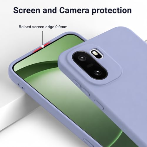 Image of DIZORO Compatible with Oneplus 15R 5G Back Cover with Upgraded Square Edges for Camera Protection Shockproof Flexible Matte Liquid Silicone Mobile Phone Case (Lavender Grey)