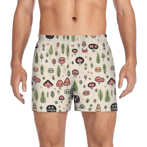 LI ZHI XIN Calzoncillos tipo bóxer para hombre, calzoncillos tipo bóxer para hombre, ropa interior de algodón para hombre, grafiti de dibujos animados de animales, Multicolor, M