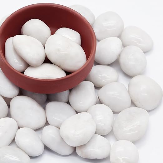 Polished White Stone Pebbles 3Kg for Plants, Garden, Aquarium Fish Tank Multipurpose Decorative Stones (3Kg, White) (B0D11MMT1X) Amazon Price History, Amazon Price Tracker