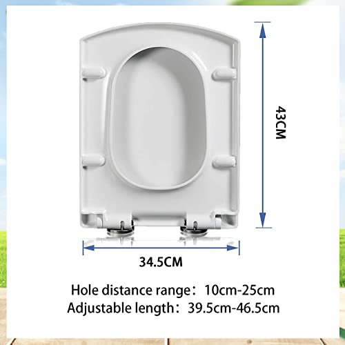 Siège de toilette robuste blanc abattant carré durable à fermeture lente