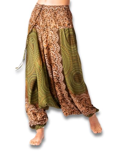 PANASIAM Aladin Pants Mandala 1, Olive Green L