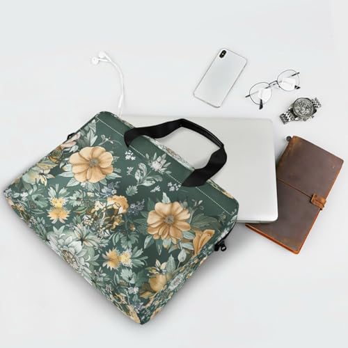 Bolso para laptop floral verde 15.6 pulgadas miniatura 7