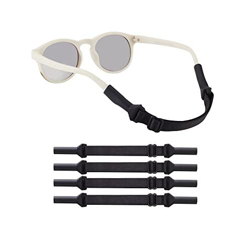 Image of lvvfit Baby Glasses Straps(5-8inch)-Adjustable Glasses Strap Sports Sunglasses Eyeglasses Holder Straps for Toddler and Infant-Eyewear Retainers for Boys and Girls age 0-3 years (4pcs Black)