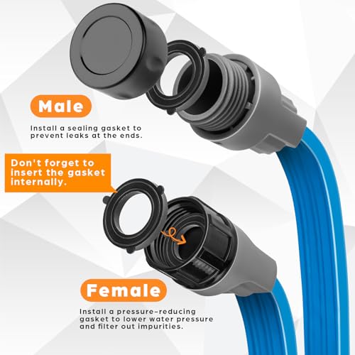 image for Winisok Sprinkler Hose 25FT, Heavy Duty Watering Hoses, Efficient Irri