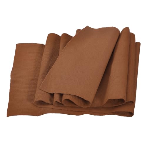 Image of MECCANIXITY 39 inch Elastic Cuffs Ribbed Trims Cotton Fabric Knit Rib Stretch Tape Cuff Sleeve Waistband for Sewing, 6 inch Wide Light Brown