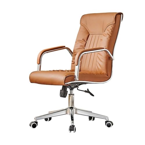 Ergonomic Desk Chair For Home Offices High Back Executive Chairs PU Leather Office Chaires With Armrest(Brown)