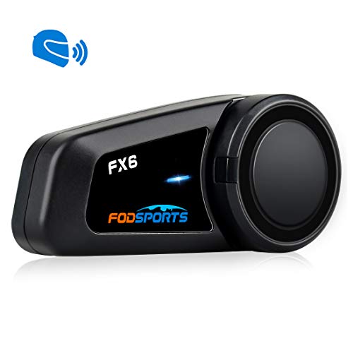 Fodsports FX6 Motorcycle Bluetooth Intercom with Stereo Sound Quality, Helmet Bluetooth Headset Communication