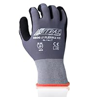 NITRAS 8800 Allround tuinhandschoenen met flexibele pasvorm, rood/grijs, maat 6 (3 paar