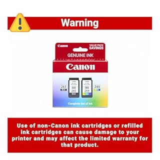 Canon PG-243 / CL-244 Genuine Ink Value Pack (2 Cartridges), Compatible with iP2820, MX492, MG2420/2520/2920/2922/2924/3020/2522/2525, TS3120/302/302a/202/4520/3320