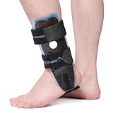 Velpeau Air Gel Foam Ankle Stabilizer Support Brace for Sprained Ankle, Ligament Injury, Tendonitis, Adjustable Rigid Stirrup Ankle Splint for Women and Men (Gel Version, Large, Left Foot)