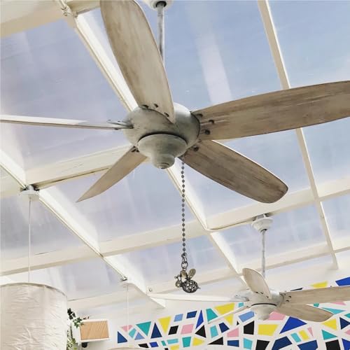 Extensión de cadena para ventilador de techo vintage, paquete de 5 tiradores metálicos de 35 cm 5