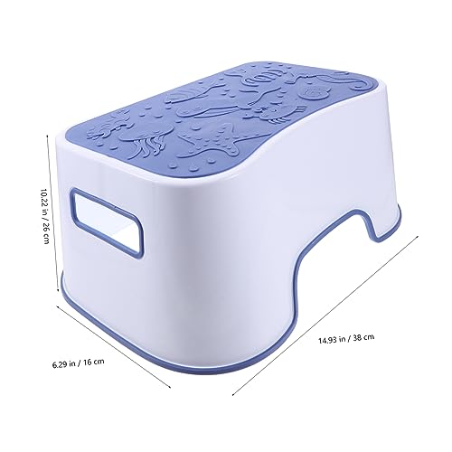 Tabouret marchepied bleu pour enfants en polypropylène robuste et léger