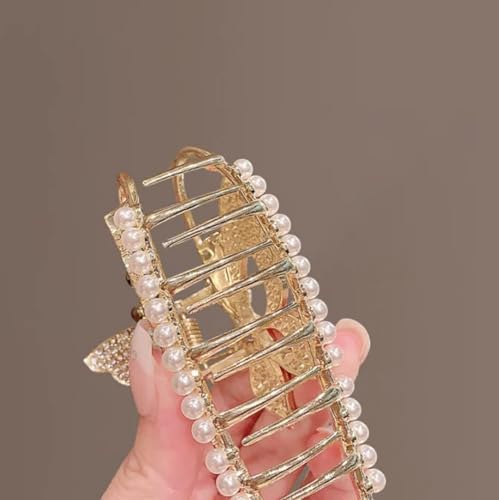 Image of Modern Hair Clutcher For Women | Stylish Hair Claws For Girls | Premium & Fashionable Girls Hairs Accessories | Suitable In Various Occasions (Luxury Rhimestone Butterfly)