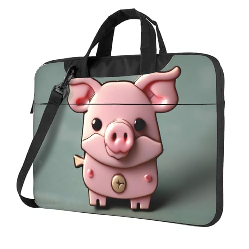 Funda portátil de cerdo rosa con asa para proteger tu laptop en los negocios