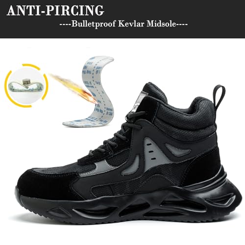 Image of Nutropa Steel Toe Boots for Men, Lightweight Work & Safety Shoes Puncture Proof Steel Toe Shoes,Black 13 Women /11.5 Men