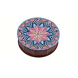 Boîte de rangement pour peinture diamant - Cette boîte en bois peut contenir des cosmétiques, des petits objets, de la monnaie, etc. Boîte de rangement pour bijoux, offre un accès facile aux bagues, boucles d'oreilles, colliers, boutons de manchette et broches, rangement organisé