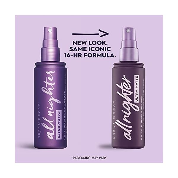 Urban-Decay-All-Nighter-Ultra-Matte-Setting-Spray-Makeup-Finishing-Spray-Lasts-Up-To-16-Hours-Oil-Shine-Controlling-Mist-Great-for-Oily-Skin-40-fl-oz Urban Decay All Nighter Ultra Matte Makeup Setting Spray for Face, Transfer-proof, Long-lasting 16 HR Wear, with Oil-absorbing Kaolin Clay, Matte Finish, Oil-free, Paraben-free, Vegan