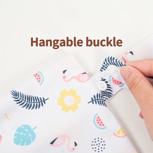 Image of HappyFlute 9 Sets Newborn Baby Cloth Pocket Diapers Adjustable Reusable for Baby Boys and Girls(6-33 pounds,0-3 Years),One Wet Bag+4Diapers and 4Inserts (AD08)