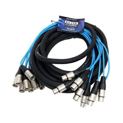 Elite Core PEX830 | 8 Channel Fan To Fan XLR Extension Snake | 30' ft Cover