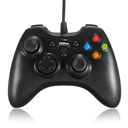 C-FUNN Dual Shock Cablato USB Gamepad Joypad per Pc