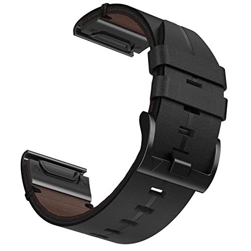 Songsier Fenix 7 Leather Strap -22mm Replacet Band Wristband for Fenix 8 47 mm, Fenix 7 Solar, Fenix 7 Sapphire Solar