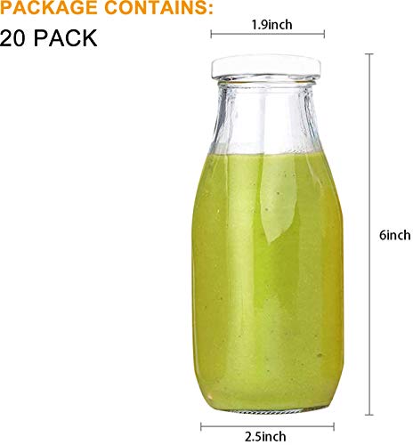 Qappda 12 Oz Glass Bottles, Glass Milk Bottles With Lids, Vintage Breakfast Shake Container, Vintage Drinking Bottles With Chalkboard Labels And Pen For Party,Kids,Set Of 20 #TOP1