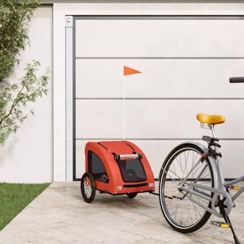 SKM Fahrradanhänger für Hunde Orange Ox -Gewebe und Eisen,Tier- & Haustierbedarf,Haustierbedarf,Pet-Stroller,Orange,8.25KG,93956