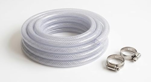 Image of 19mm (3/4") ID PVC Clear Reinforced Braided Air, Water, Oil, Gas, Food Flexible Plastic Hose Tube 5 Metre