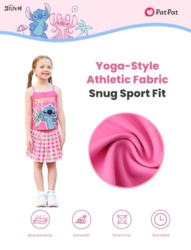 Image of Disney Minnie Frozen Stitch Princess Toddler Girls' Tennis Skirt Sets Kids Athletic Camisole Top & Skort 2 Piece Outfit 2-9Y