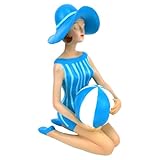 statuette femme baigneuse DIMENSIONS PRÉCISES: Mesure 22 cm de hauteur, 8,5 cm de largeur et 14,5 cm de profondeur, parfaite pour une décoration d'intérieur