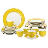 FÜR JEDE TAGESZEIT - Das Esservice-Set sorgt für eine stilvoll gedeckte Ess-Tafel zum Frühstück Brunch Mittagessen & Dinner - das Teller Set hält die Speisen durch den Isolier-Effekt länger warm
