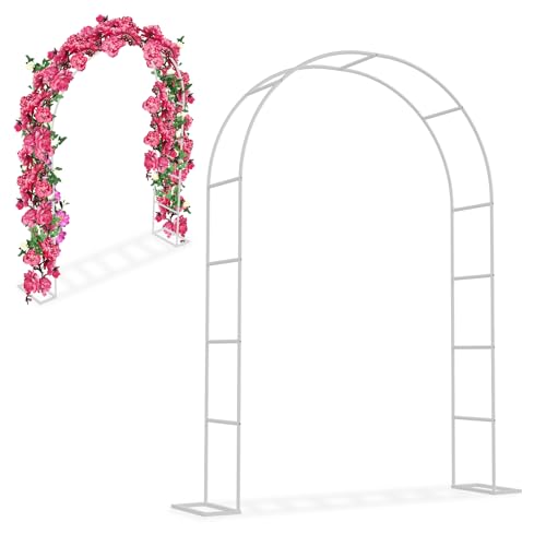 UISEBRT Rosenbogen aus Metall 192x38x240 cm, Rankhilfe für Kletterpflanzen, Hochzeit, Garten, Terrasse, Torbogen Hochzeitsbogen Gartenbogen...
