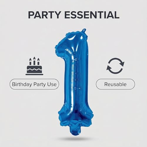 Image of Number 10 Balloon Foil Mylar Balloons for Birthday Party Decoration (Blue, 16 Inch)